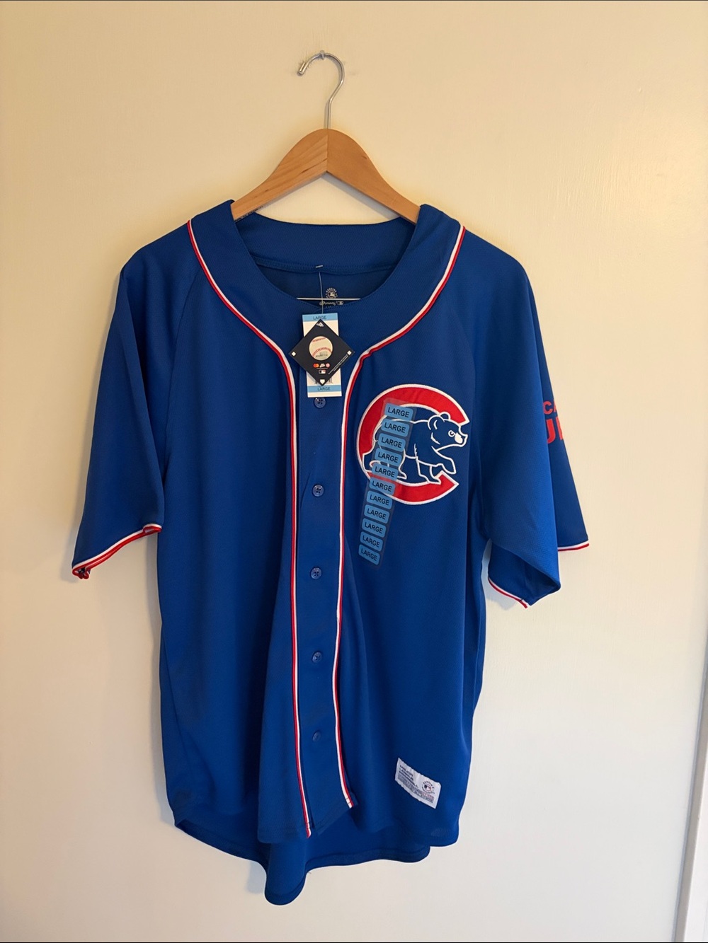 NWT Chicago Cubs Unisex Royal Blue Baseball Jersey with Red & White Trim